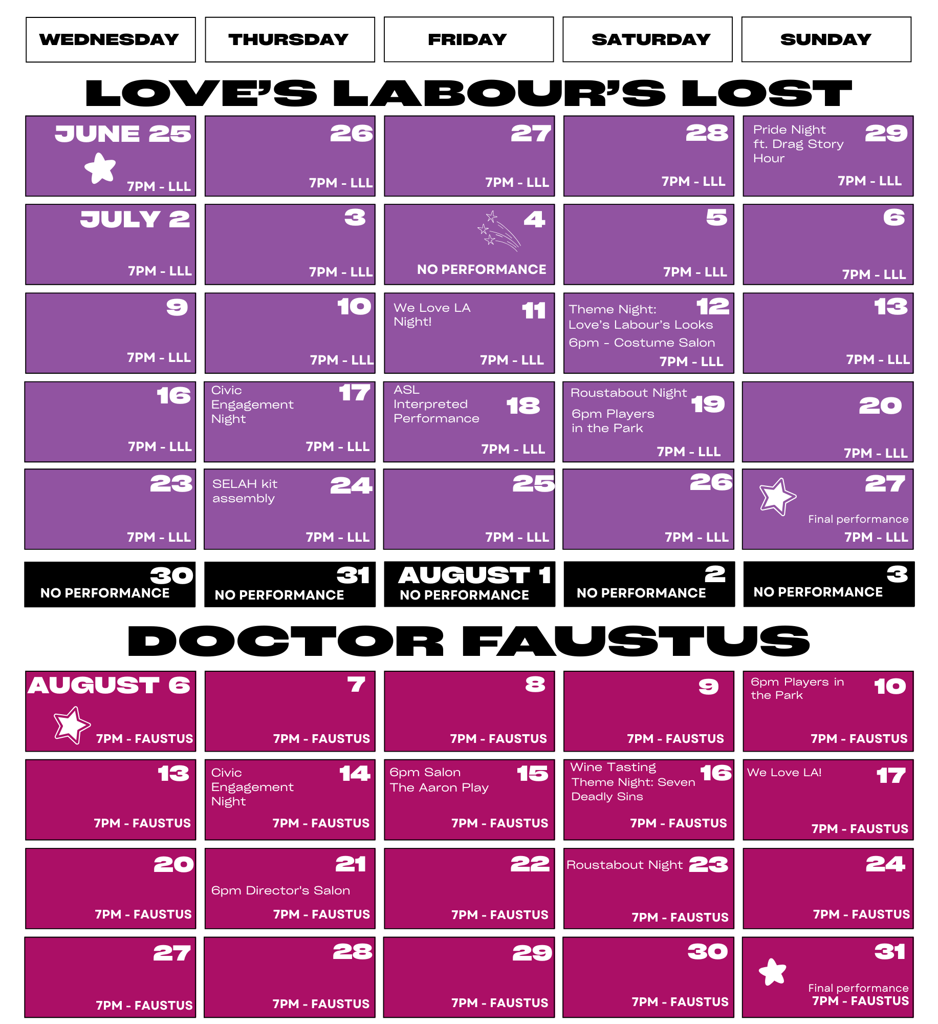 2025 Calendar — Independent Shakespeare Co.